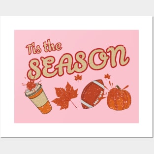 Tis the Season Autumn Gnomes Football Pumpkin 2023 Posters and Art